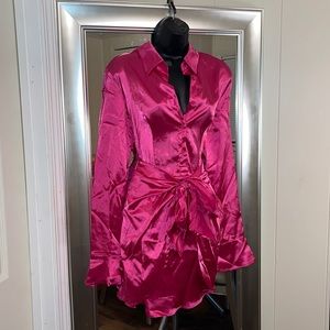 Pink Satin Mini Dress | SHEIN